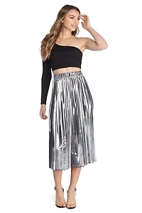 Metallic Babe Midi Skirt