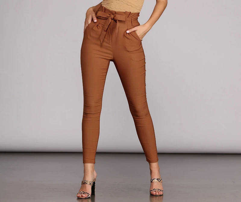 Preppy And Poised Paper Bag Pants