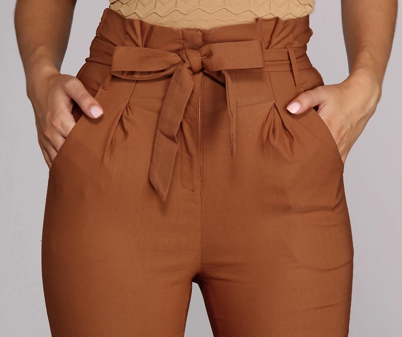 Preppy And Poised Paper Bag Pants