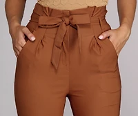 Preppy And Poised Paper Bag Pants