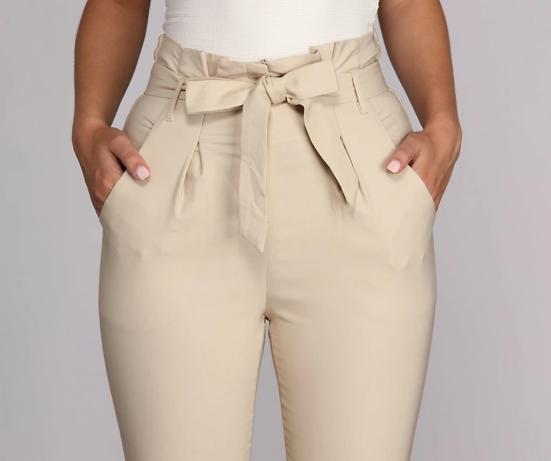 Preppy And Poised Paper Bag Pants