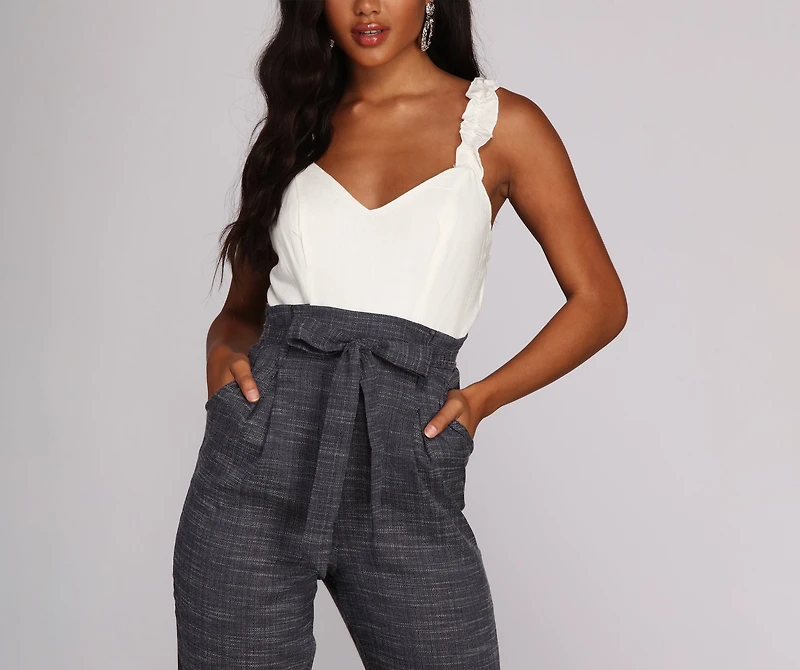Live Linen Ruffle Jumpsuit