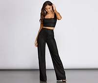 Glitter Glow Up Wide Leg Pants