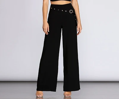 Straight Class Wide Leg Trousers