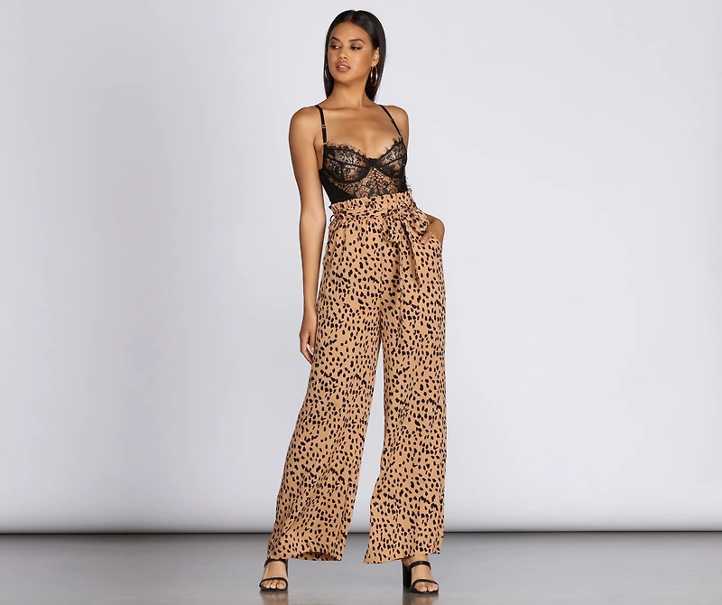 Serious Style Spotted Tie Waist Pants