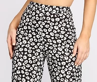 High Waist Ditsy Floral Printed Pants