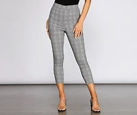 Plaid About It Mid Rise Tapered Pants
