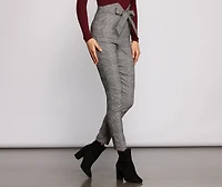 Fashionably Chic Plaid Skinny Pants