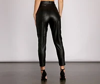 High Waist Faux Leather Skinny Pants