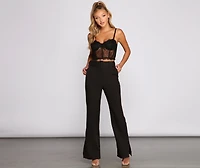 Chic Belted Dressy Wide-Leg Pants