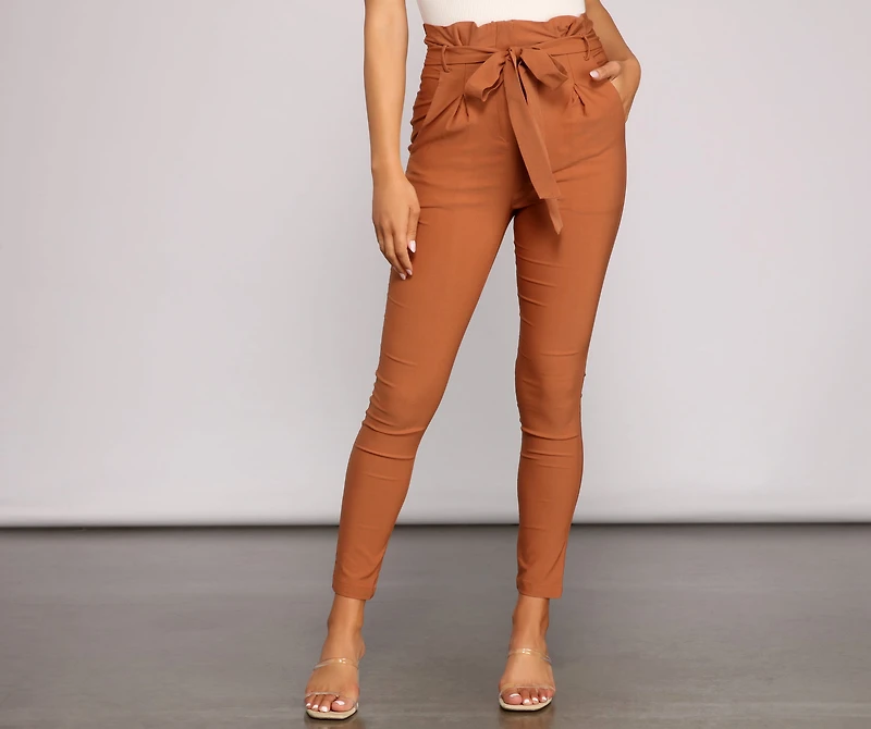 Elevated And Chic Paper Bag Pants