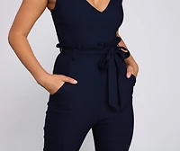 Stylish And Tapered Tie Waist Jumpsuit