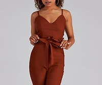 Poised And Tapered Paperbag Jumpsuit