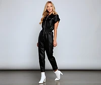 The Next Level Faux Leather Jumpsuit