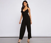 Glam Sophistication Sleeveless Chiffon Jumpsuit