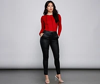 Trendy High Waist Lattice Pants