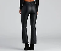 Coated Chic Seam Flare Pants