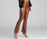 Coated Chic Seam Flare Pants