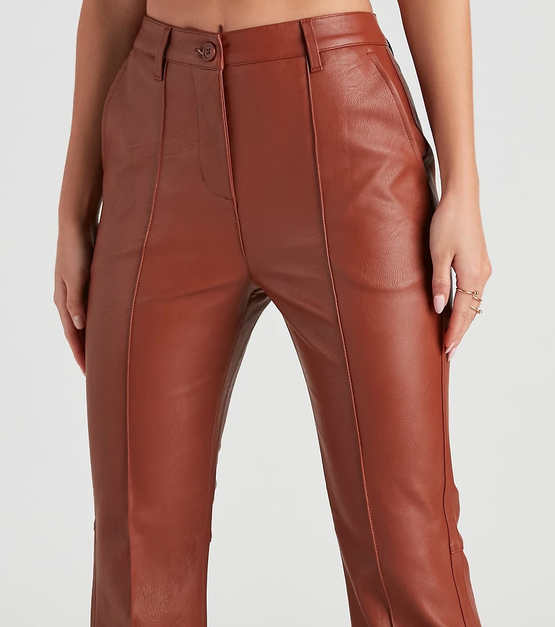 Modern Sixties Babe PU Flare Pants