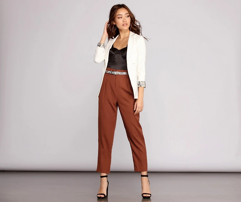 Tapered Tease High Waist Dress Pants