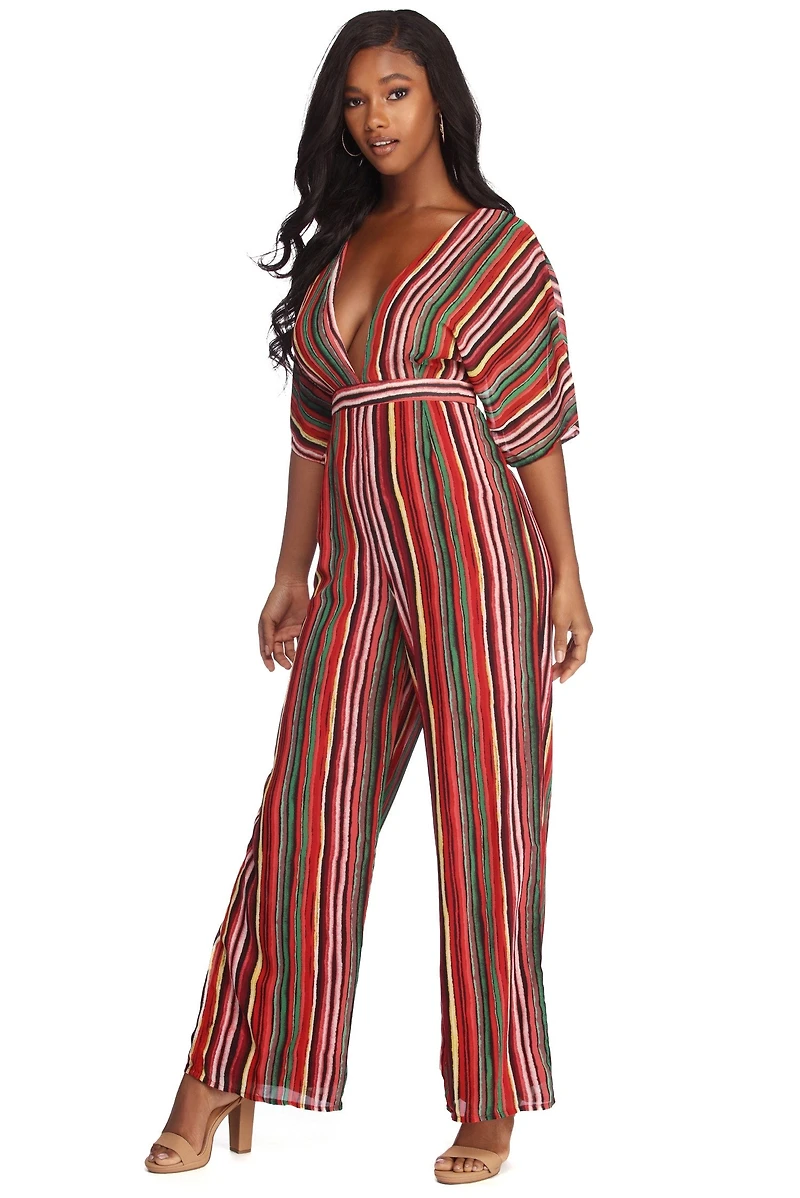 Diving Into Stripes Jumpsuit