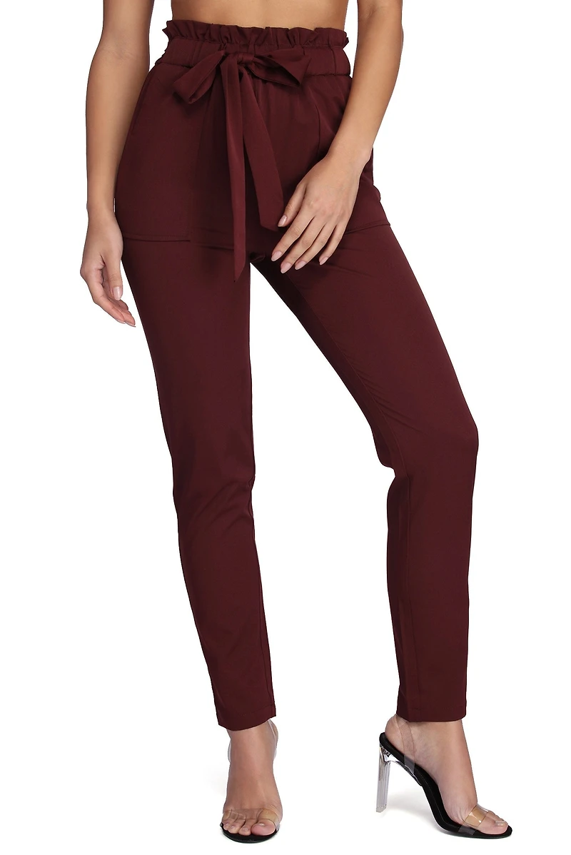 Classic Paper Bag Tie Waist Pants