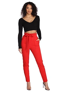 Classic Paper Bag Tie Waist Pants