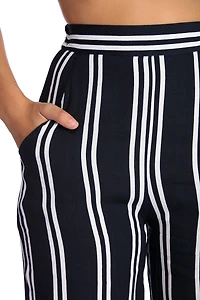 Stylish Stripes High Waist Pants