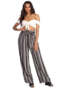Just Your Stripe Wide Leg Pants
