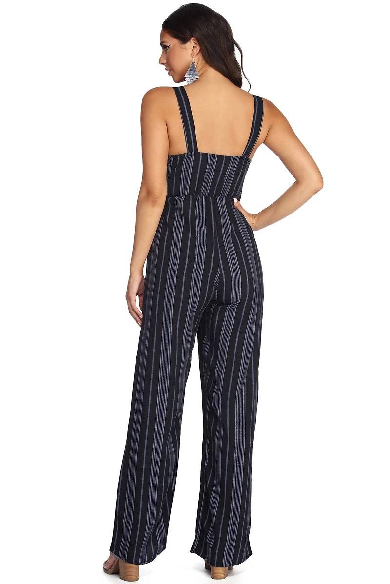 Tied To Tribal Stripes Jumpsuit