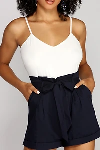 Effortlessly Chic Paper Bag Romper