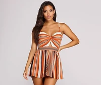Short Story Striped Romper