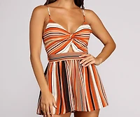 Short Story Striped Romper