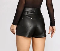 Leaving You The Dust Faux Leather Shorts