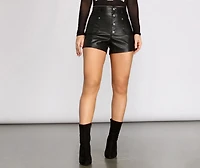 Leaving You The Dust Faux Leather Shorts