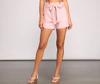 Elevated Basics High Waist Paperbag Shorts