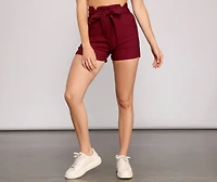 Elevated Basics High Waist Paperbag Shorts