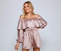 Classy Chic Off The Shoulder Leopard Romper