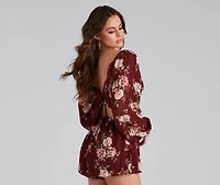 Fresh Florals Chiffon Tie-Back Romper