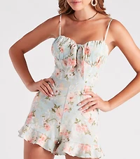 Daytime Chic Floral Ruffled Romper