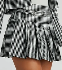 Preppy Perfection Gingham Twill Skater Skort
