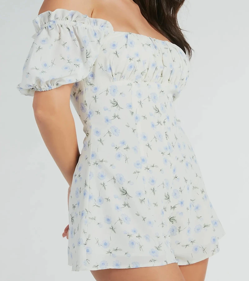 Sweeter Than Floral Short Sleeve Tie-Back Romper