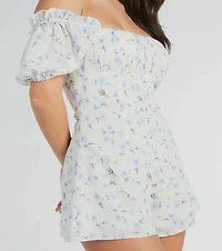 Sweeter Than Floral Short Sleeve Tie-Back Romper