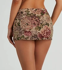 So Rare Floral Tapestry Micro Mini Skort