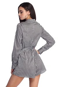 Stylishly Striped Shirt Romper