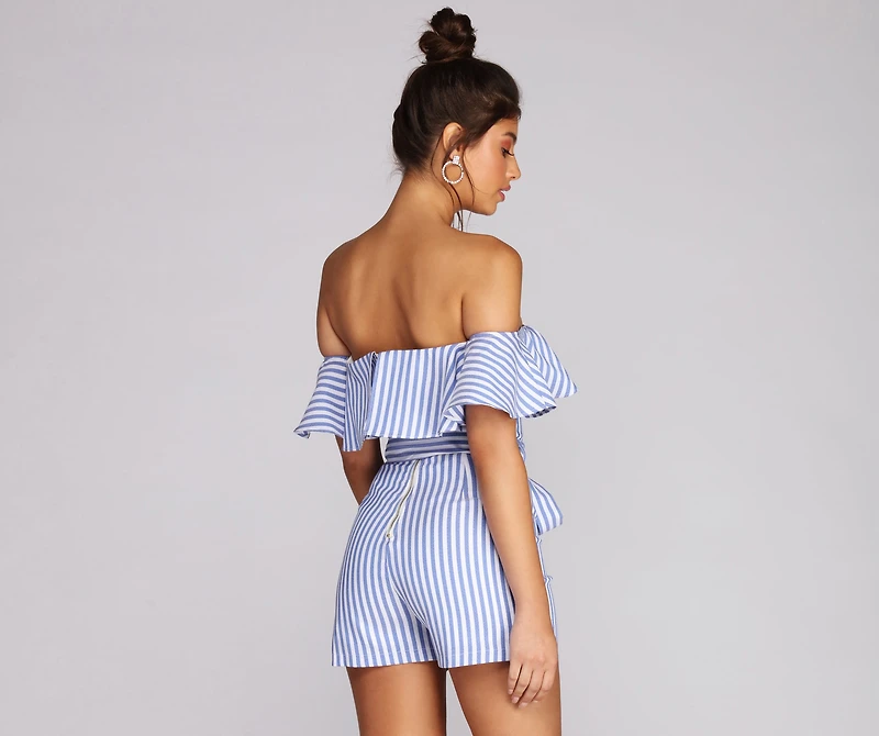 Ruffled And Striped Romper