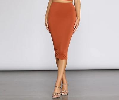 Sleek And Streamlined Midi Skirt