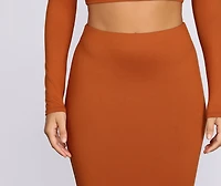 Brushed With Basics Midi Skirt