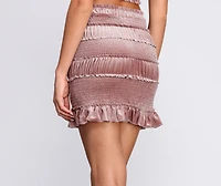 Crushin' On You Velvet Mini Skirt