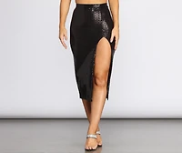 Night Out Sequins Midi Skirt